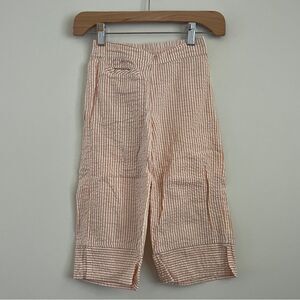 Garnet Hill Cotton Seer Sucker Stripe Pants | Size 7